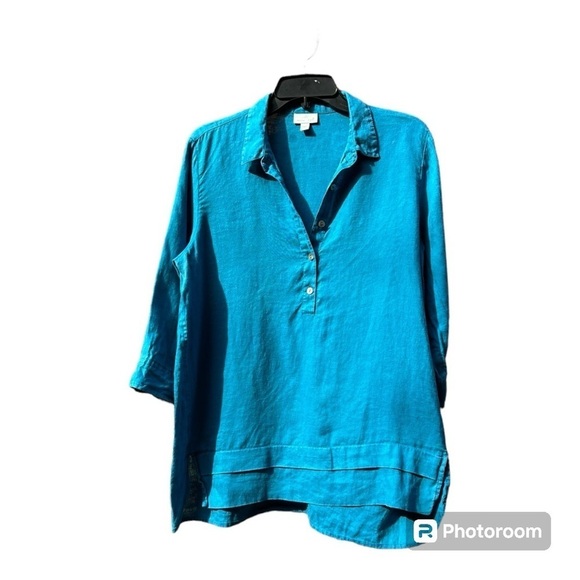 J. JILL Love Linen 100% Linen Minimalist Long Sleeve Button Down Tunic B… - Picture 3 of 8